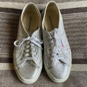 Superga silver sparkle sneakers size 9 EU 40